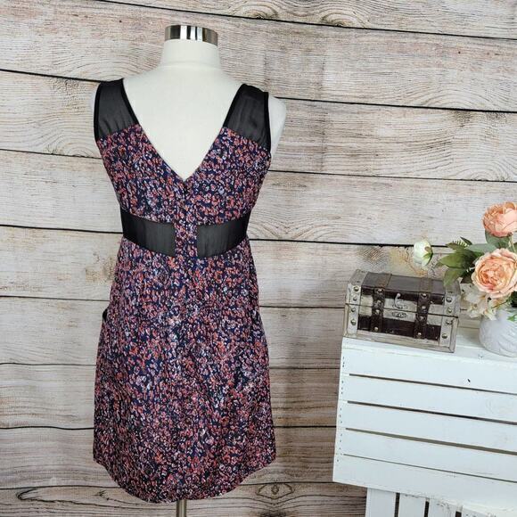 BCBGeneration Floral Mesh Shoulder‎ Sleeveless Mini Dress 4 - Picture 2 of 8